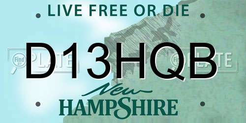 D13HQB New Hampshire License Plate