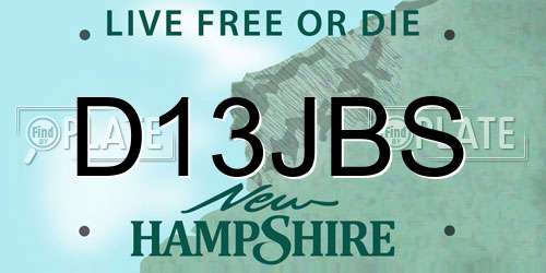 D13JBS New Hampshire License Plate