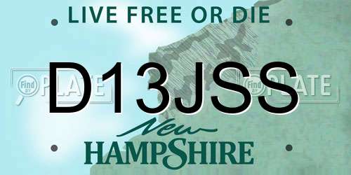 D13JSS New Hampshire License Plate