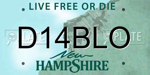 D14BLO New Hampshire License Plate