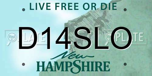 D14SLO New Hampshire License Plate