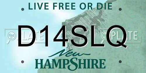 D14SLQ New Hampshire License Plate
