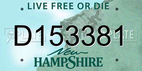 D153381 New Hampshire License Plate