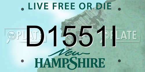D1551I New Hampshire License Plate