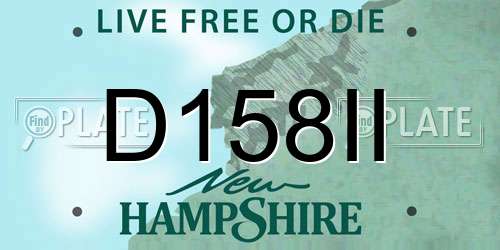 D158II New Hampshire License Plate