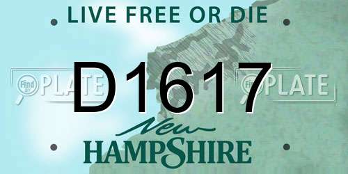 D1617 New Hampshire License Plate