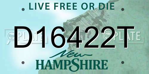 D16422T New Hampshire License Plate