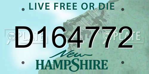 D164772 New Hampshire License Plate
