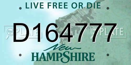 D164777 New Hampshire License Plate