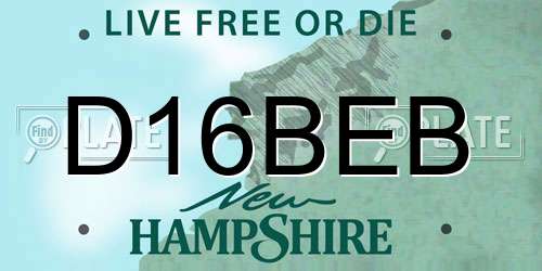 D16BEB New Hampshire License Plate