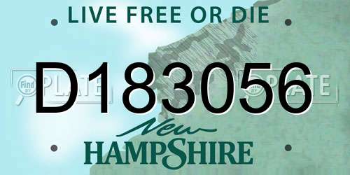 D183056 New Hampshire License Plate