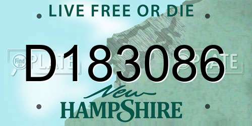 D183086 New Hampshire License Plate