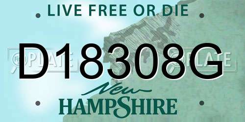 D18308G New Hampshire License Plate