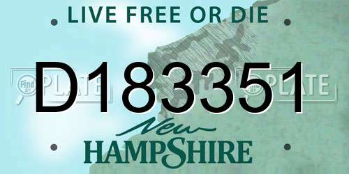 D183351 New Hampshire License Plate