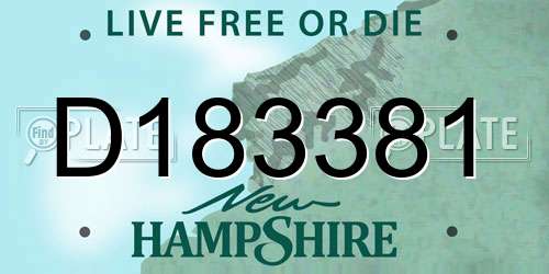 D183381 New Hampshire License Plate
