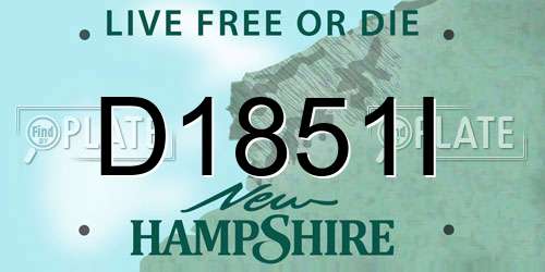 D1851I New Hampshire License Plate