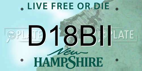 D18BII New Hampshire License Plate