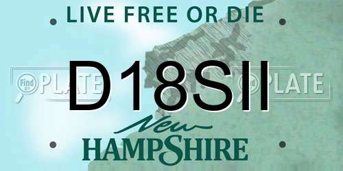 D18SII New Hampshire License Plate