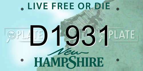 D1931 New Hampshire License Plate
