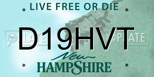 D19HVT New Hampshire License Plate