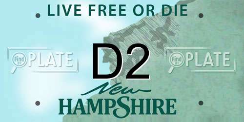 D2 New Hampshire License Plate