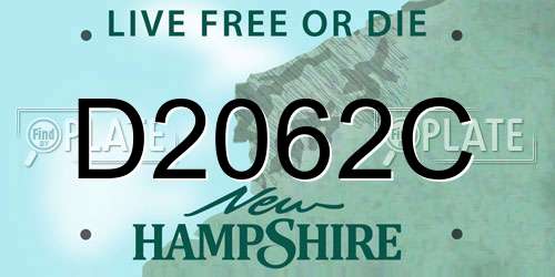D2062C New Hampshire License Plate