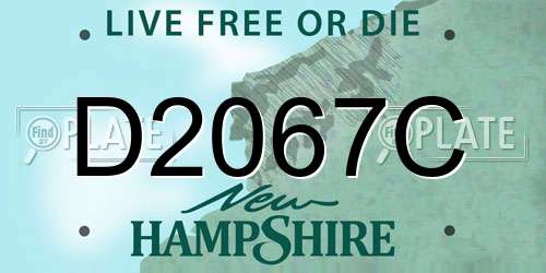 D2067C New Hampshire License Plate