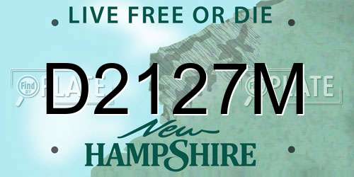 D2127M New Hampshire License Plate