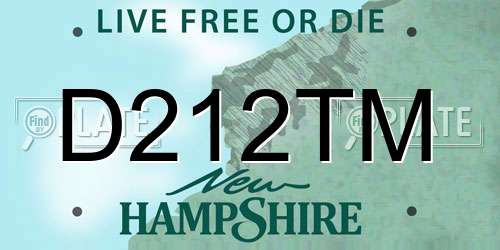 D212TM New Hampshire License Plate