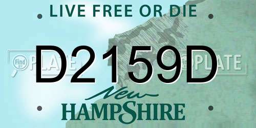 D2159D New Hampshire License Plate