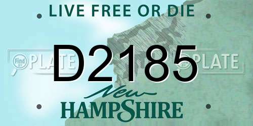 D2185 New Hampshire License Plate