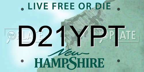D21YPT New Hampshire License Plate