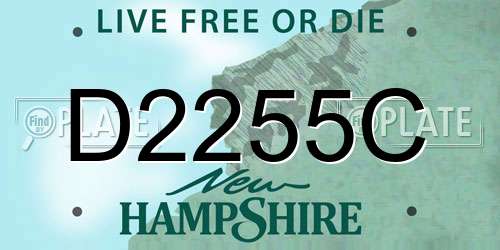 D2255C New Hampshire License Plate