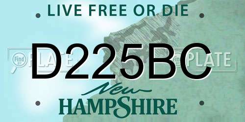 D225BC New Hampshire License Plate