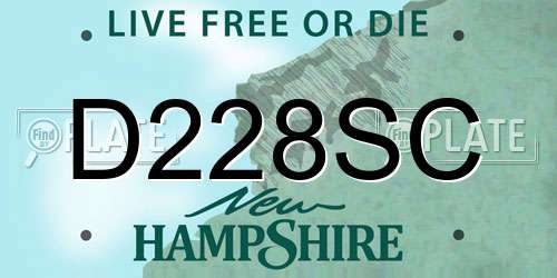 D228SC New Hampshire License Plate