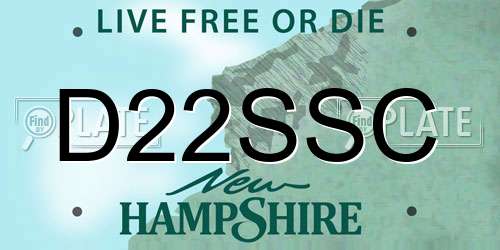 D22SSC New Hampshire License Plate