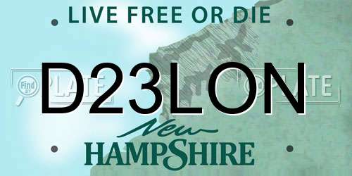 D23LON New Hampshire License Plate