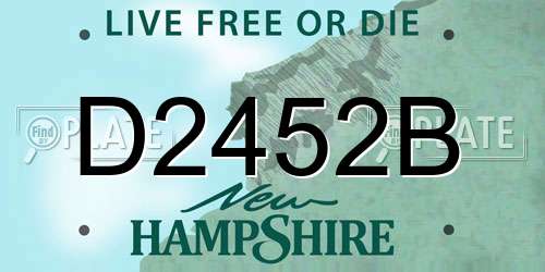 D2452B New Hampshire License Plate