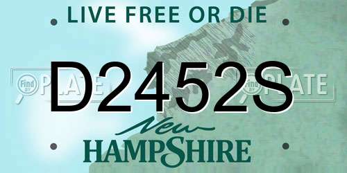D2452S New Hampshire License Plate