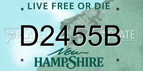 D2455B New Hampshire License Plate