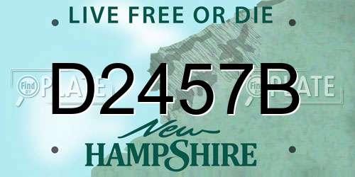 D2457B New Hampshire License Plate