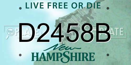 D2458B New Hampshire License Plate