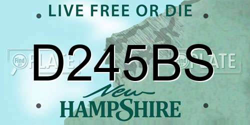 D245BS New Hampshire License Plate