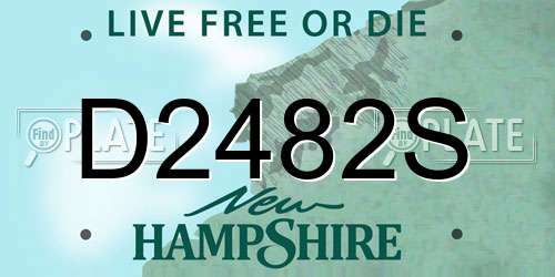 D2482S New Hampshire License Plate