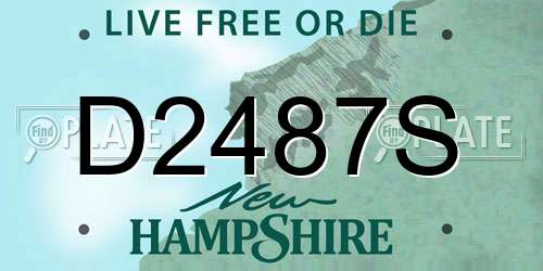 D2487S New Hampshire License Plate