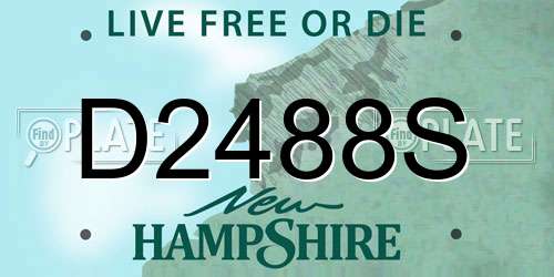 D2488S New Hampshire License Plate