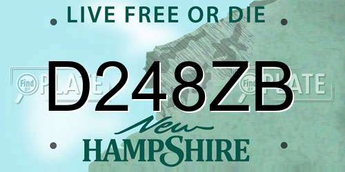 D248ZB New Hampshire License Plate