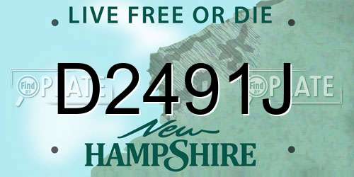 D2491J New Hampshire License Plate