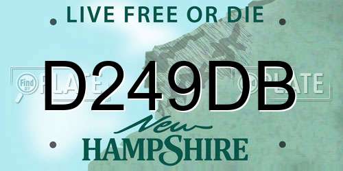 D249DB New Hampshire License Plate