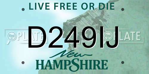 D249IJ New Hampshire License Plate